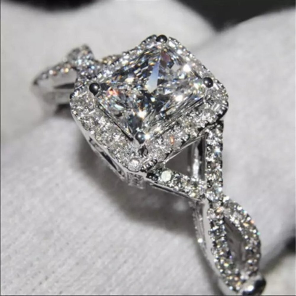 NEW Silver Engagement Ring Anniversary Cocktail